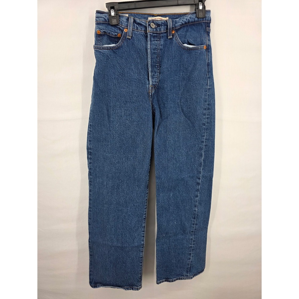 Levis Ribcage Straight Ankle Jeans 28 Medium Wash High Rise Denim 79607-0001